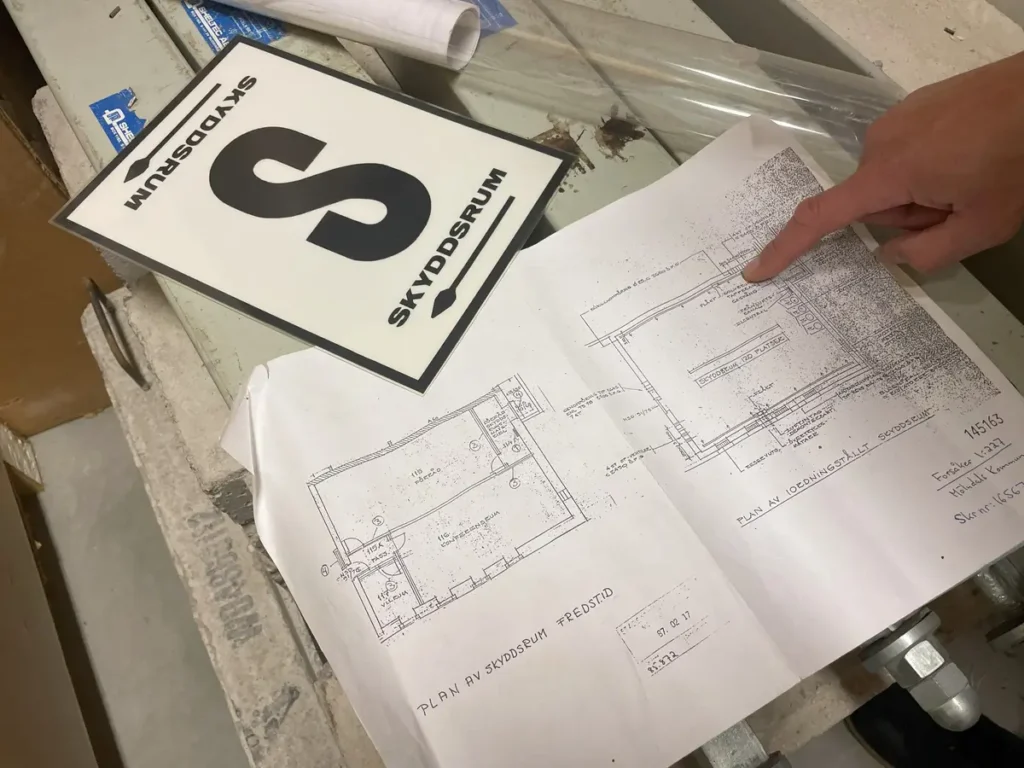 Ritning över skyddsrum