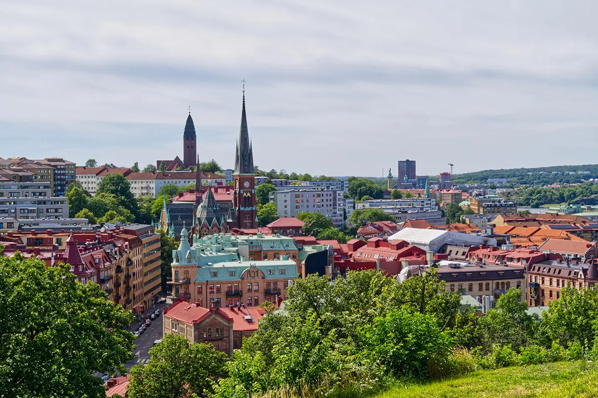 Vy över göteborg där MBA Fastighetsservice erbjuder förvaltning för brf, Fastighetsdrift, Fastighetsskötsel, SBA, OVK, kontroll ar skyddsrum mm.